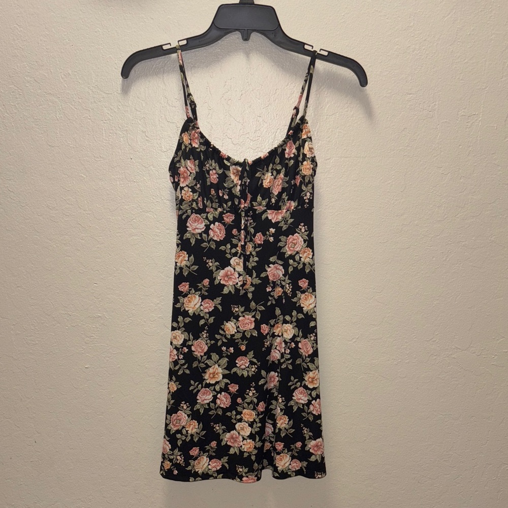 Floral Black Mini Dress